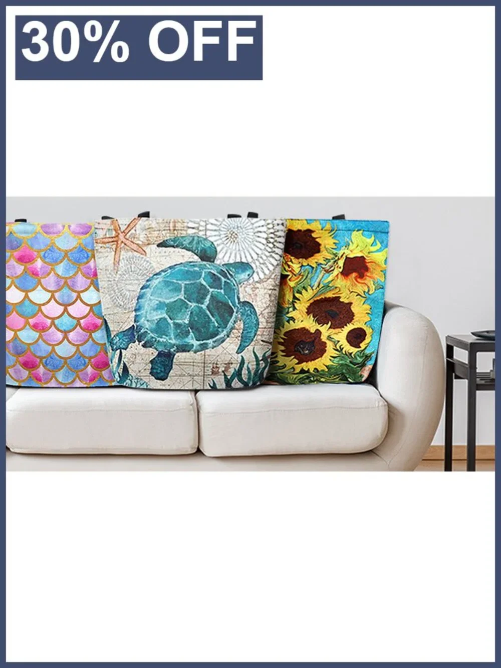 Canvas Tote Bag Large Leopard Print Reusable Grocery Shopping Bag